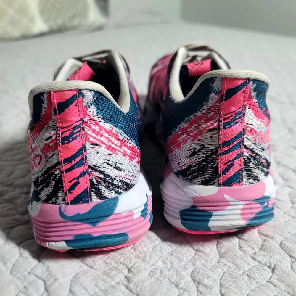 Asics Pink Blue White Racing Running Shoes